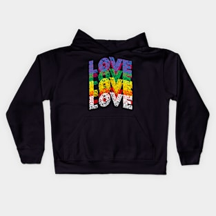 Rainbow Love Message for Positive Vibes Kids Hoodie